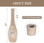 Floor Vase Home Decor: 22 inch Tall Decorative Wood Vases for Living Room Large Rustic Farmhouse Boho Vase for Dining Table Centerpiece Bedroom Corner Hallway