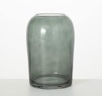 Smoked Glass Vase, Flower Vase for Modern Home Decor, Minimalist Vase for Shelf and Table, Vases for Centerpieces, Living Room, Bedroom, Kitchen, and Office Decor