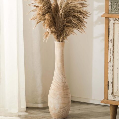 Floor Vase Home Decor: 22 inch Tall Decorative Wood Vases for Living Room Large Rustic Farmhouse Boho Vase for Dining Table Centerpiece Bedroom Corner Hallway