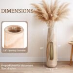 Tall Wooden Floor Vase for Pampas Grass – 22 Inch Solid Wood Decorative Vase for Rustic Farmhouse & Boho Living Room, Bedroom & Entryway Decor